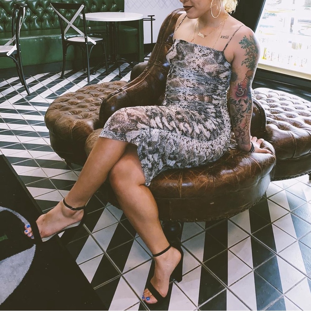 Sheer Snake Print Dress